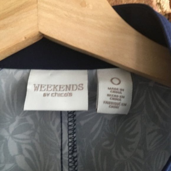 Chico's Palm Frond Leaf Full Zip Vest Size 0 Performance - Picture 2 of 5